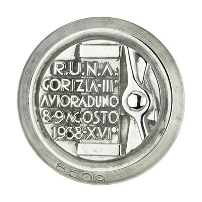 P R.u.n.a. Gorizia III° Avioraduno 8-9-agosto 1938 XVI 41 X 37 MM