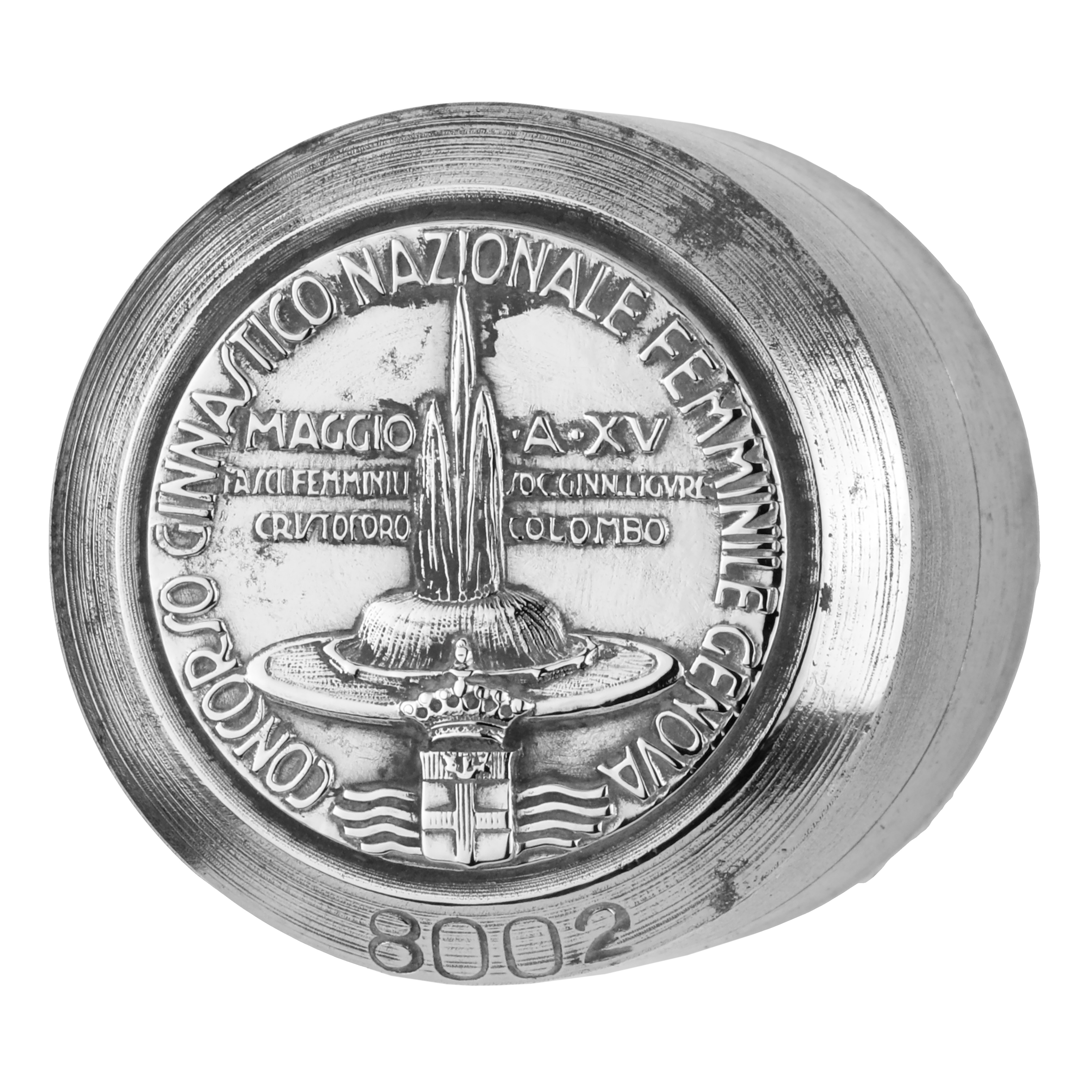 P Concorso Ginnastico Nazionale Femminile 52 x 41 mm Genova Maggio A XV- Fasci Femminili Soc. Gin...