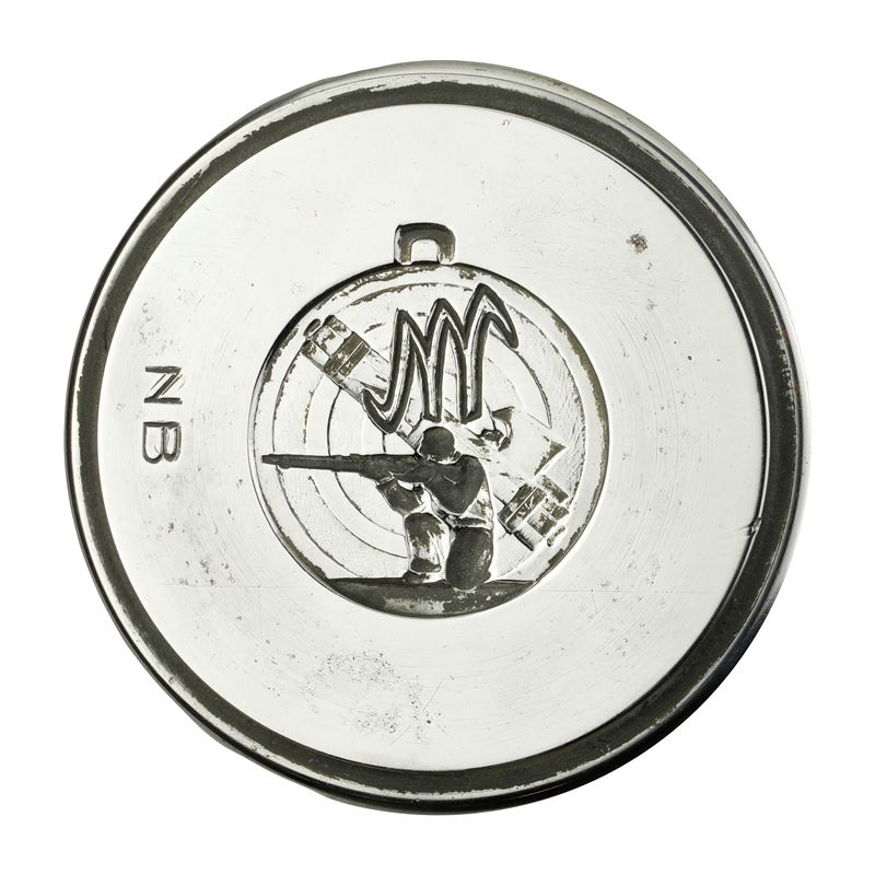 N Milite che Spara con Fascio e M ( Tiro a Segno) 67 X 35 MM