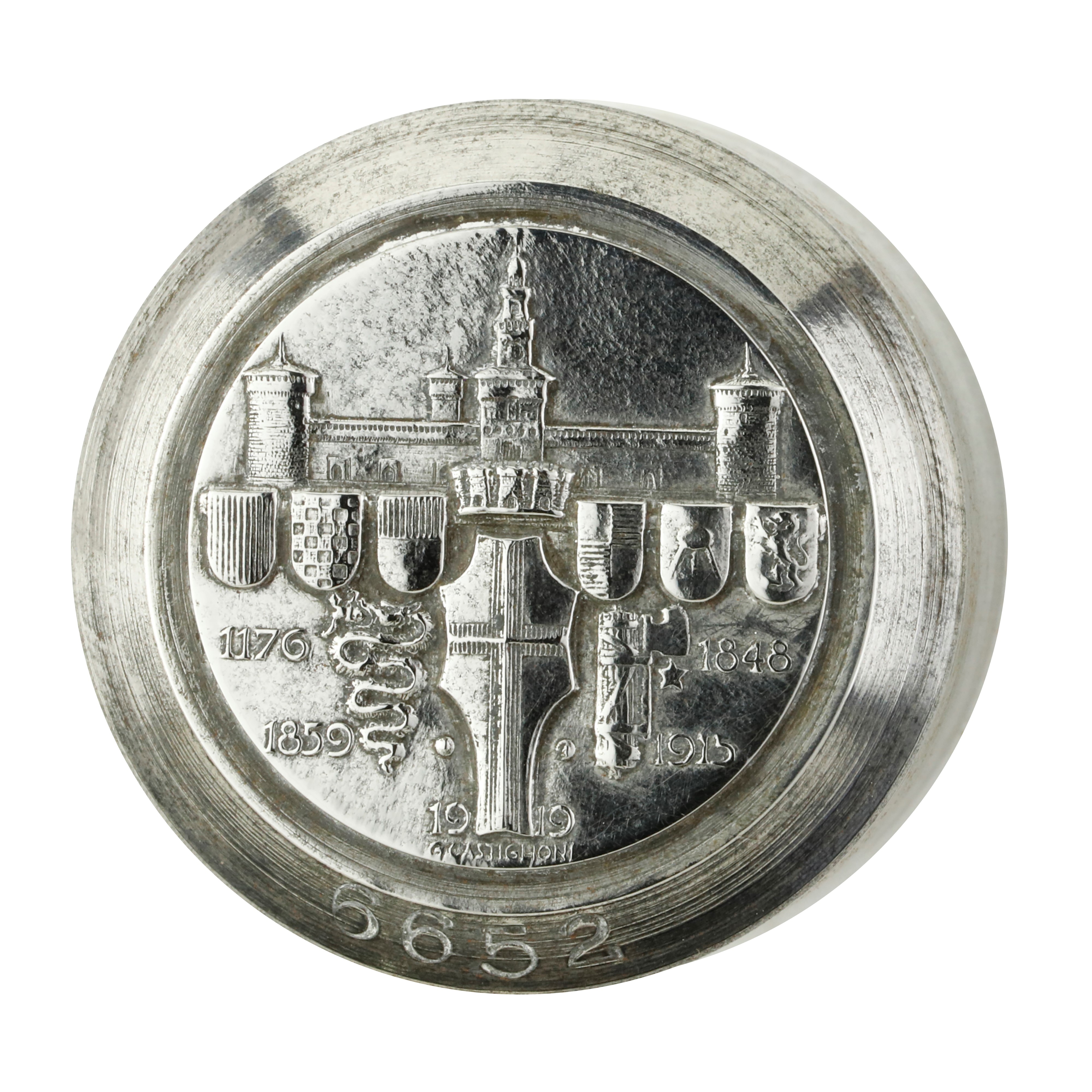 P Castello Sforzesco e Stemmi 1176-1848-1859-1915-1919 A. Castiglioni 41 X 41 MM
