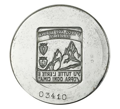 N 4° Regg.art.alpina Cuneense "su Tutte L'erte e Sora Ogni Cima" 63 X 47 MM