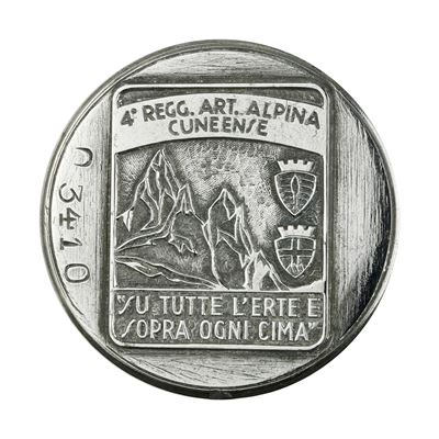 P 4° Regg. Art. Alpina Cuneense "su Tutte L'erte e Sopra Ogni Cima" 47 X 39 MM