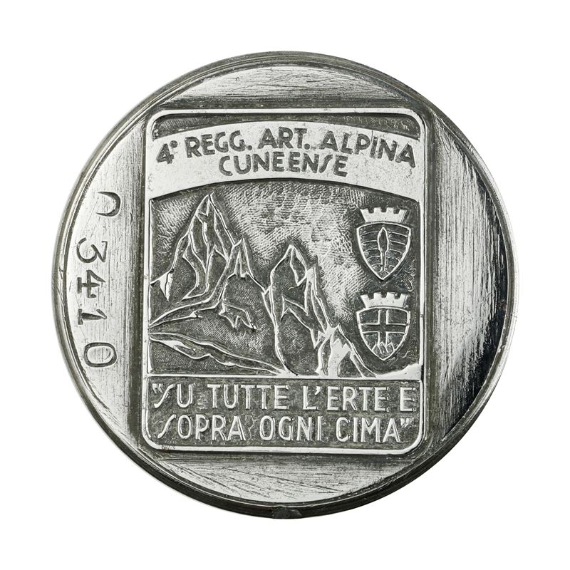P 4° Regg. Art. Alpina Cuneense "su Tutte L'erte e Sopra Ogni Cima" 47 X 39 MM