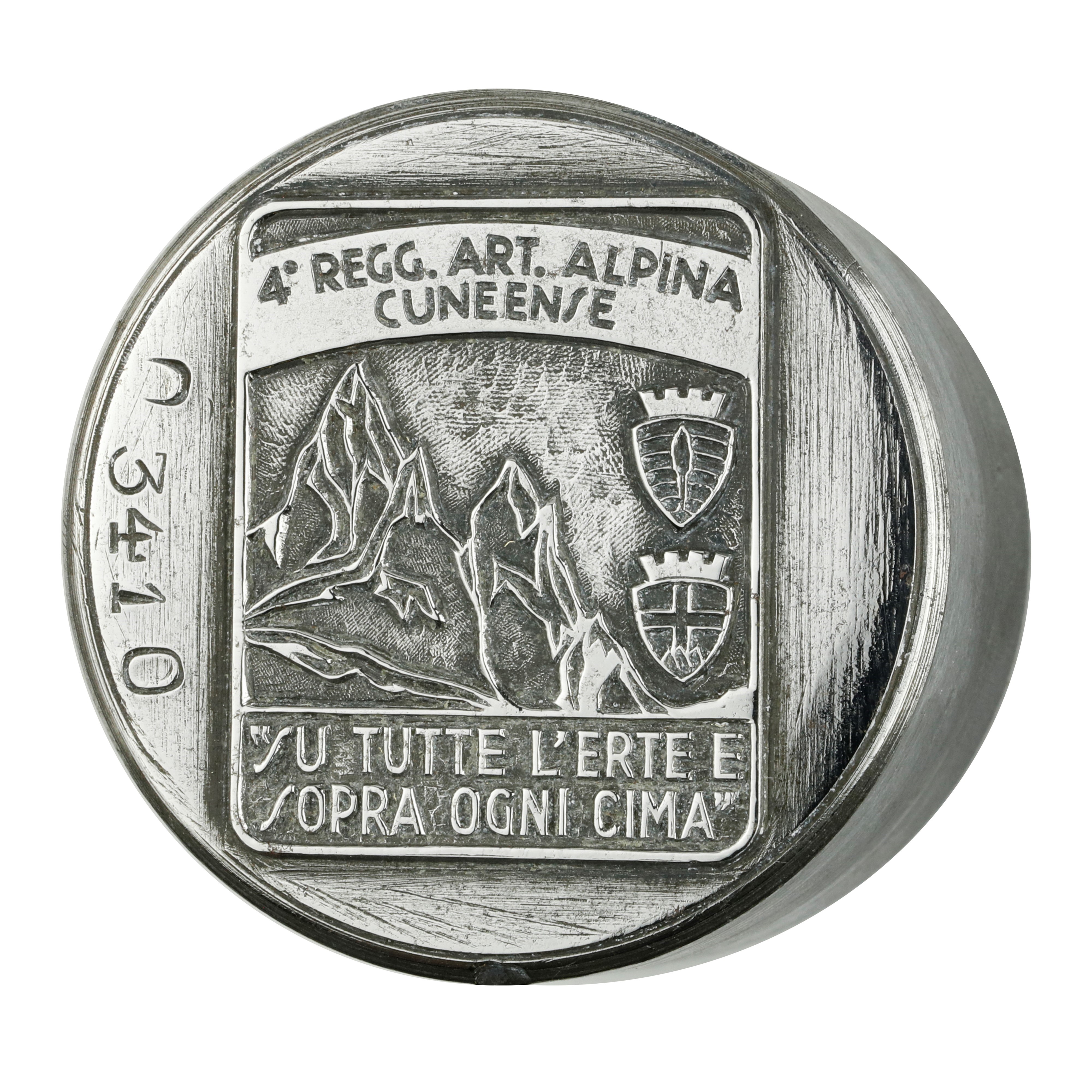 P 4° Regg. Art. Alpina Cuneense "su Tutte L'erte e Sopra Ogni Cima" 47 X 39 MM