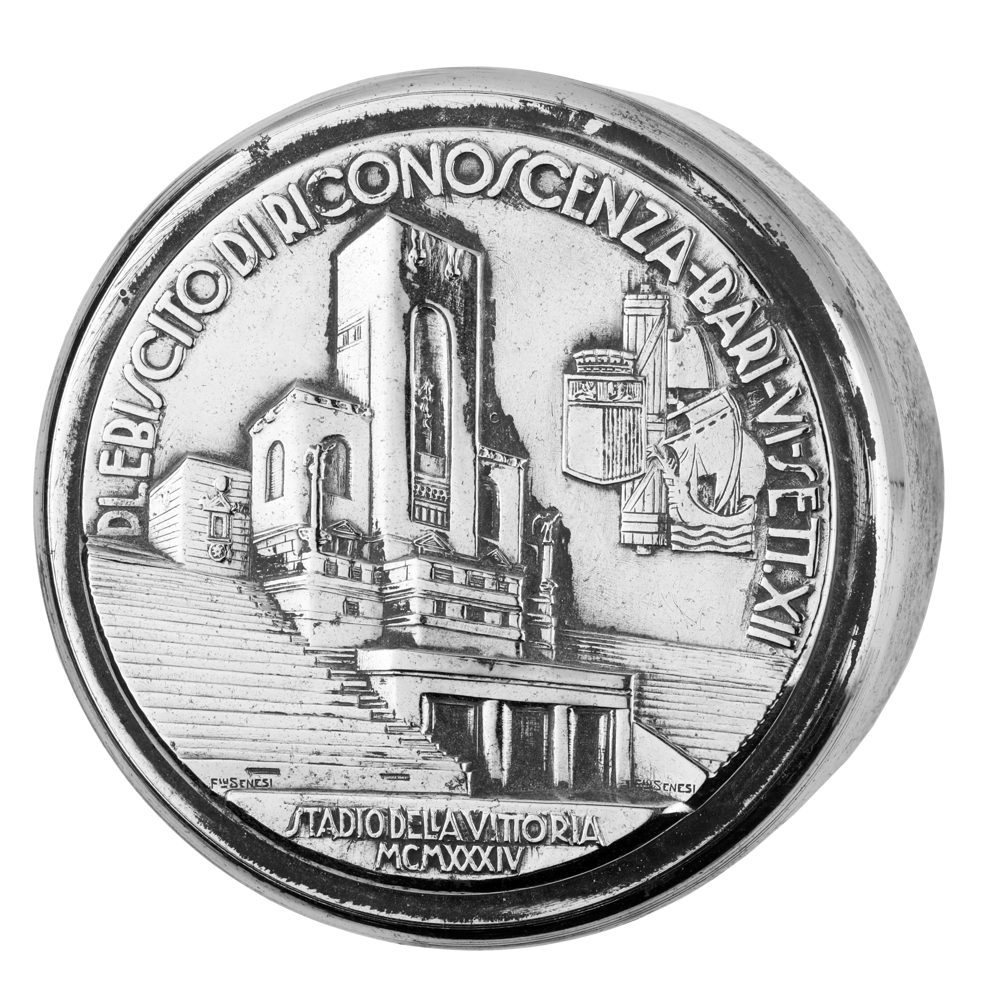 P Plebiscito di Riconoscenza Bari Vi Sett XII Stadio della Vittoria MCMXXXIV F.lli Senesi 68 X 38...