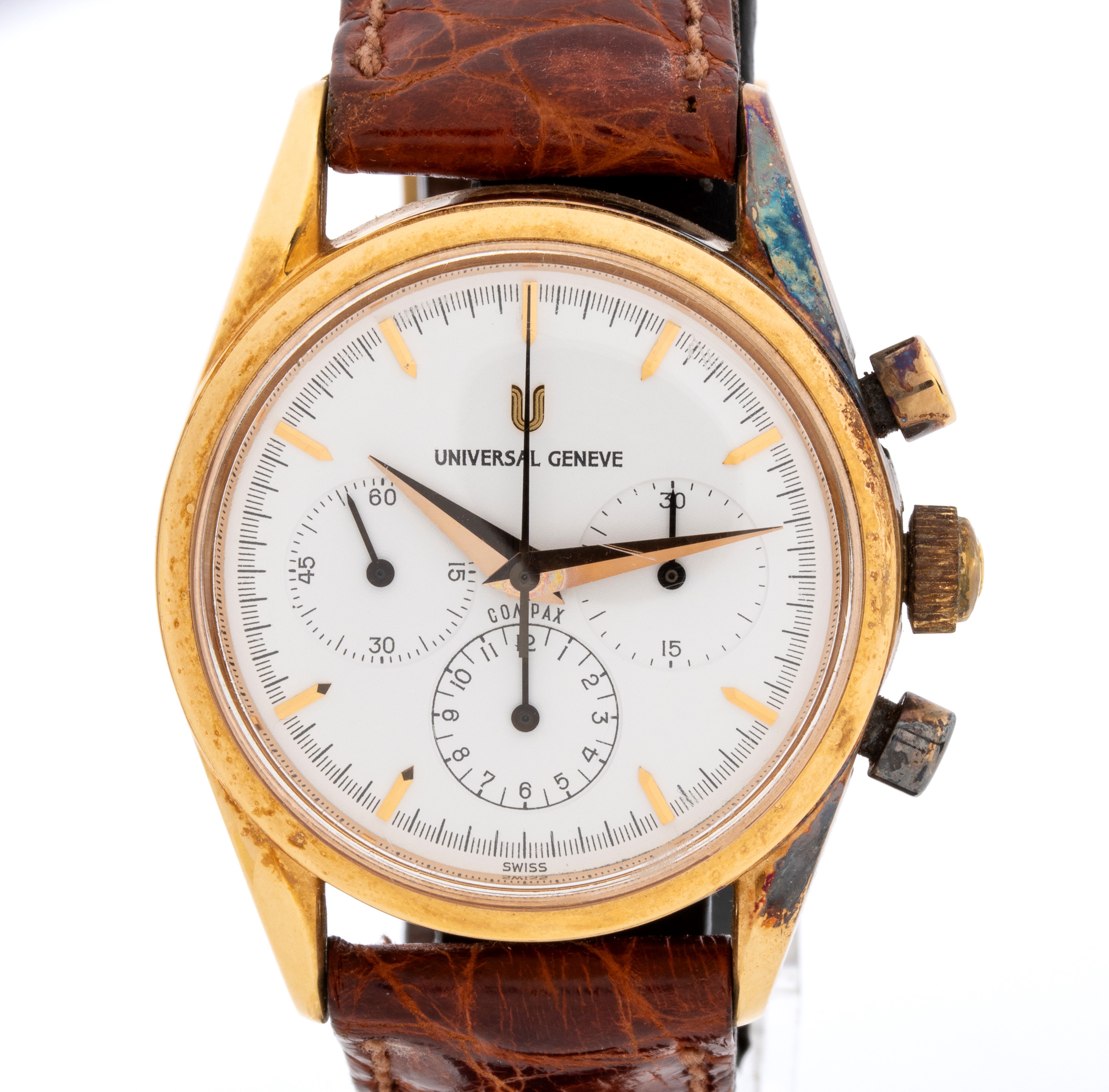 Universal Genève - Orologio da polso in oro con cronografo manuale (referenza 484.440)