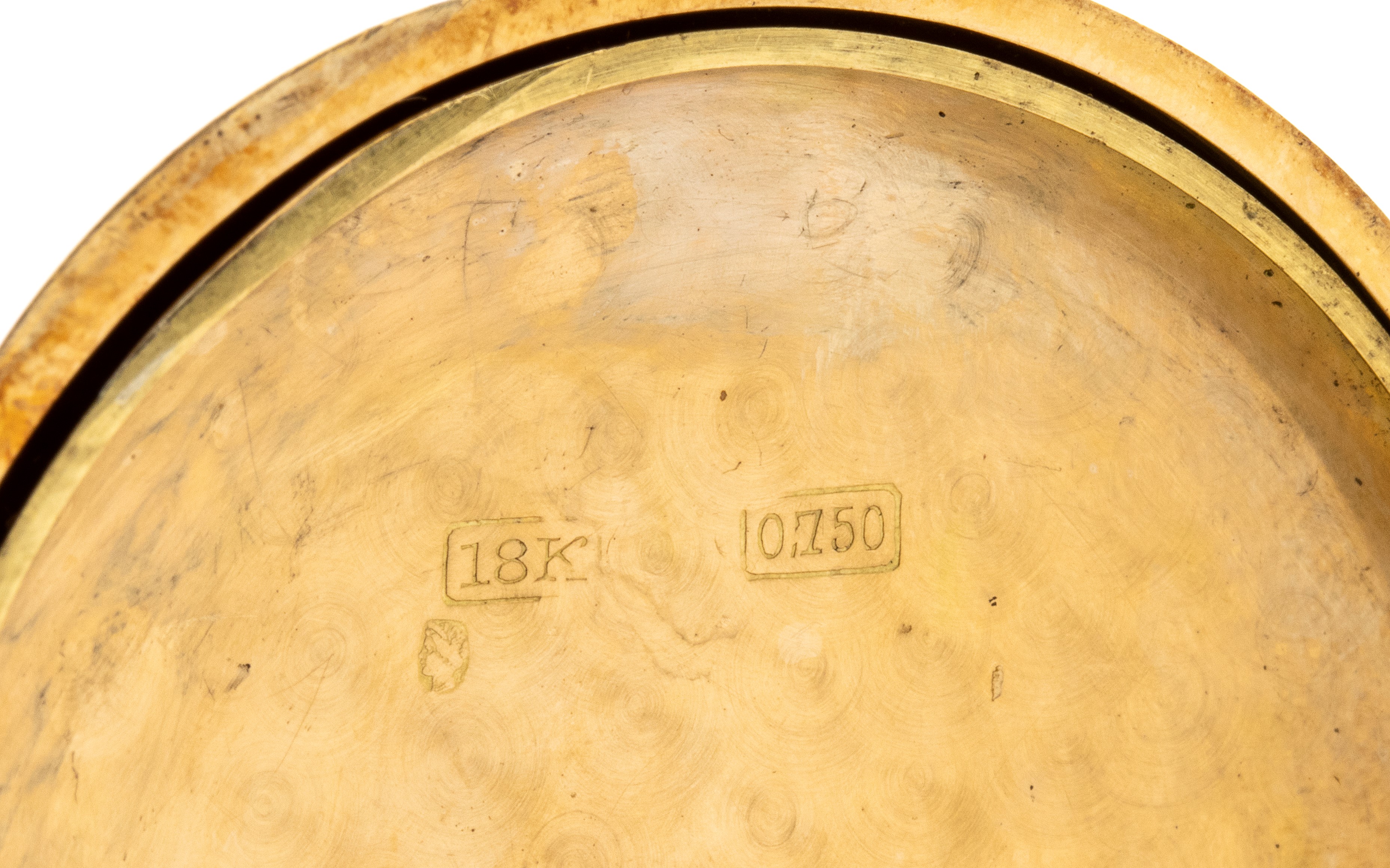 Eberhard - Cronografo da taschino in oro con quadrante in ceramica policroma