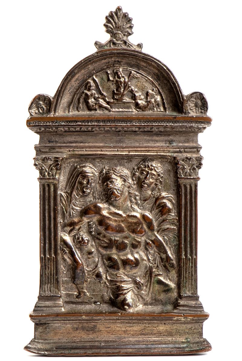 Galeazzo Mondella Detto il Moderno - Cristo Morto tra Maria e San Giovanni