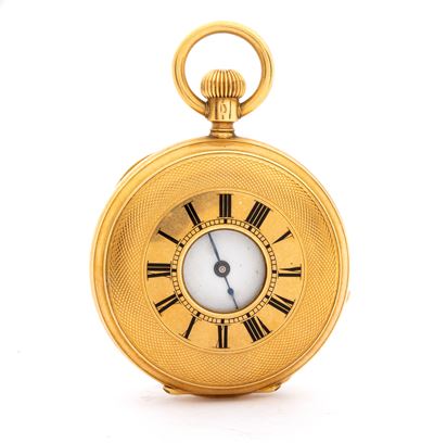 Orologio da tasca con tripla cassa in oro 18k, occhio di bue, XIX secolo