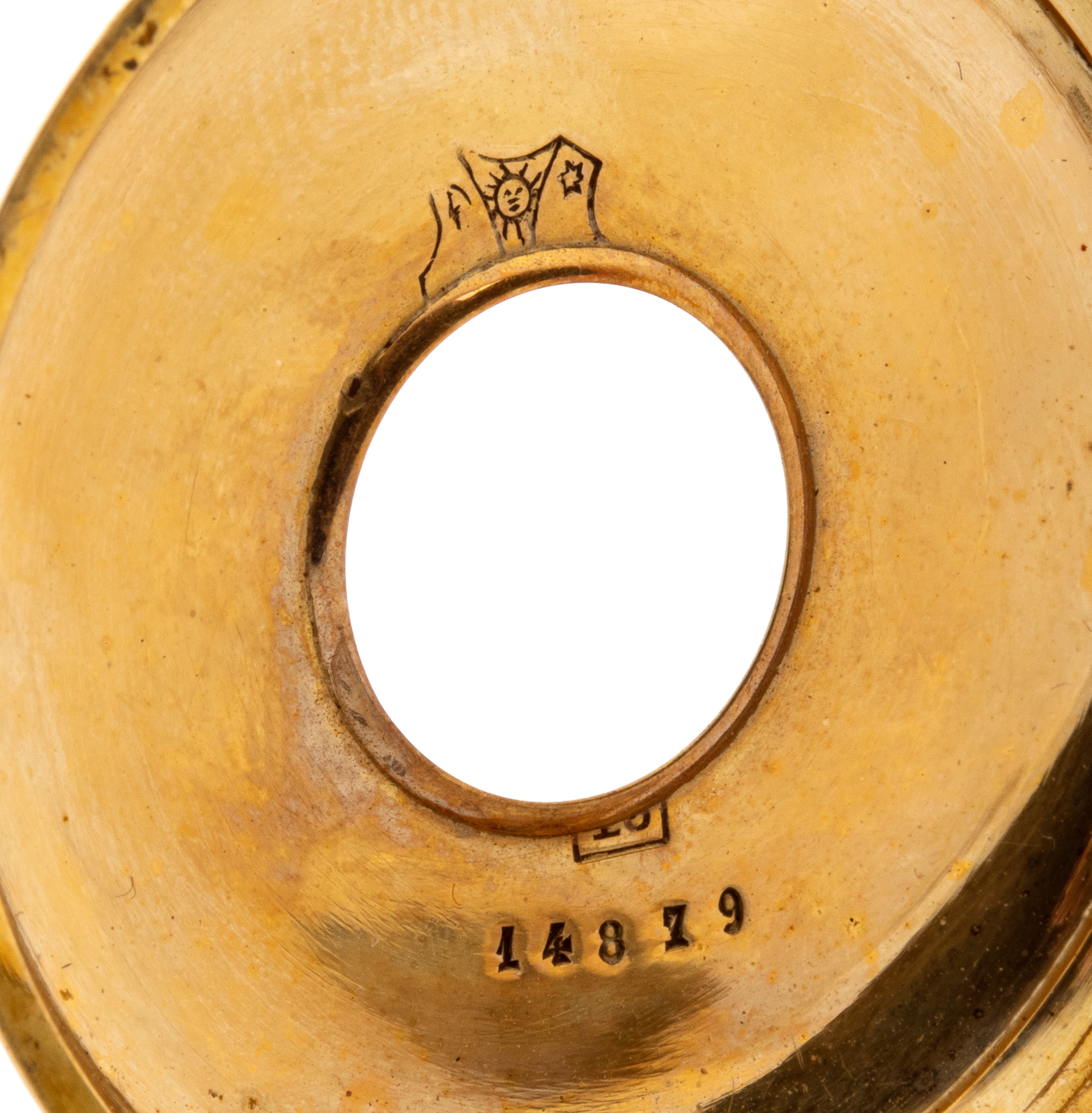 Orologio da tasca con tripla cassa in oro 18k, occhio di bue, XIX secolo