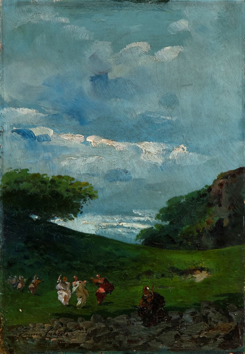 Emma Ciardi - Paesaggio con Figure