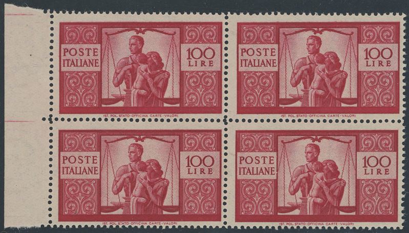 Repubblica - Democratica, 100 lire in quartina