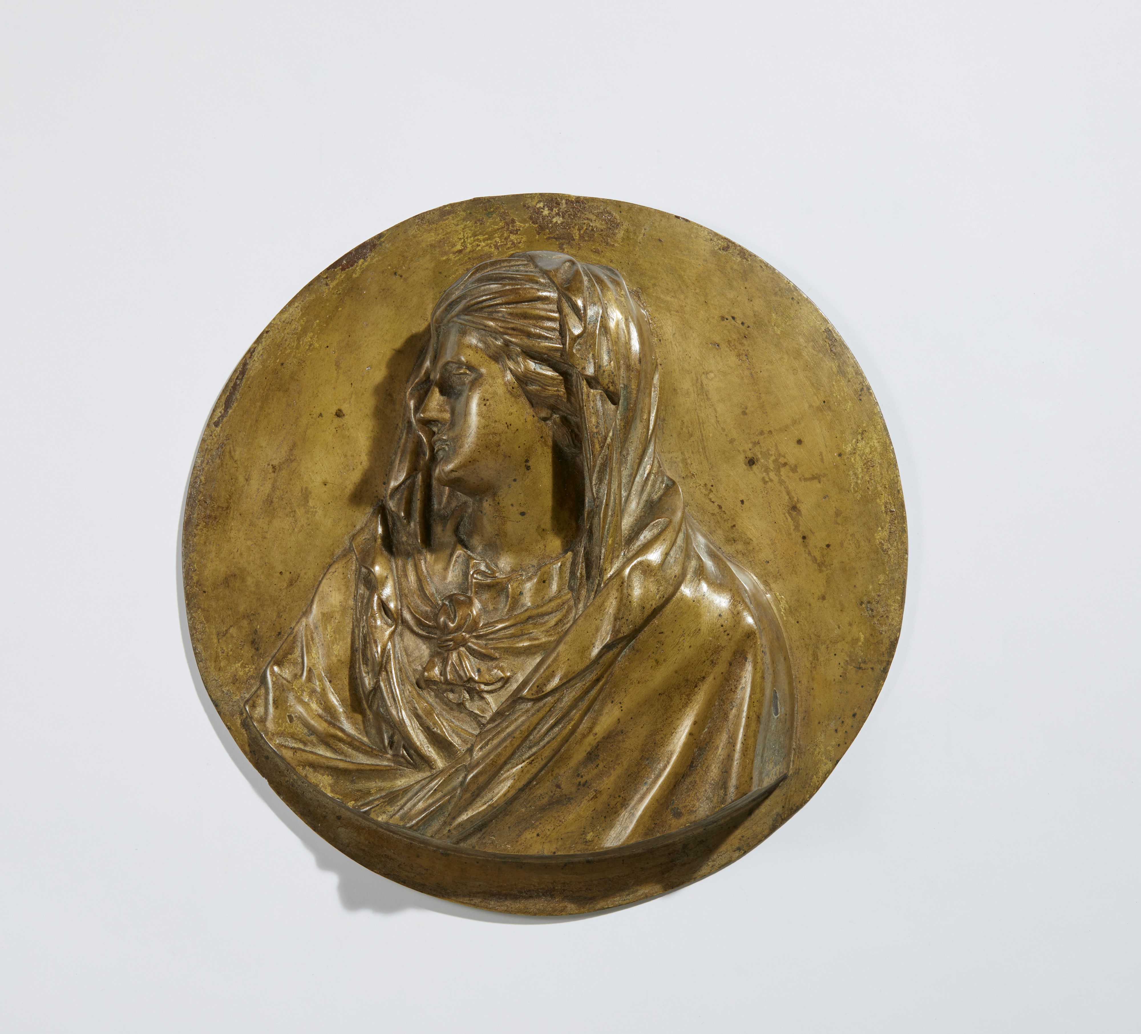 Coppia di altorilievi raffiguranti Gesù e la Vergine