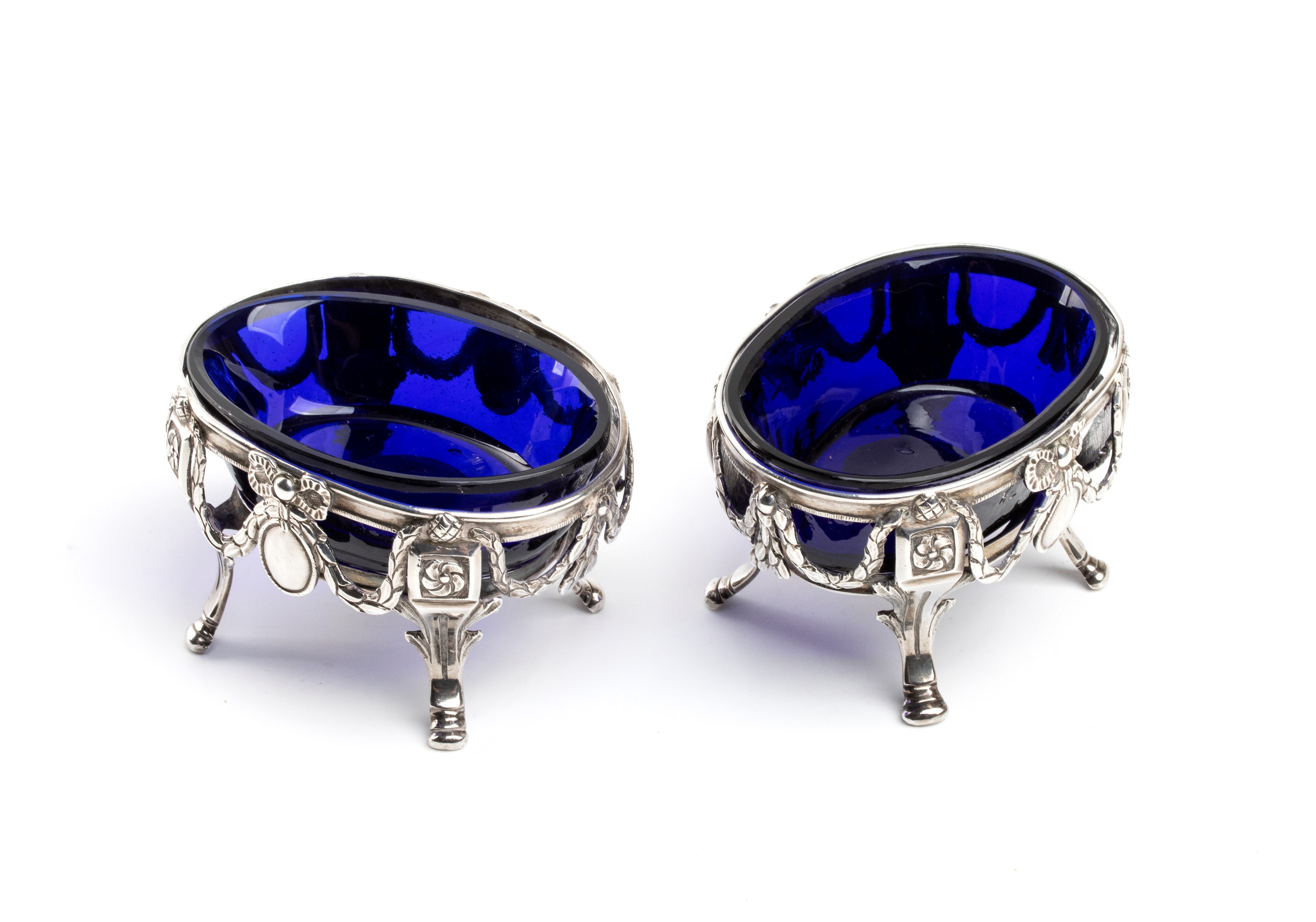 Coppia di saliere francesi in argento