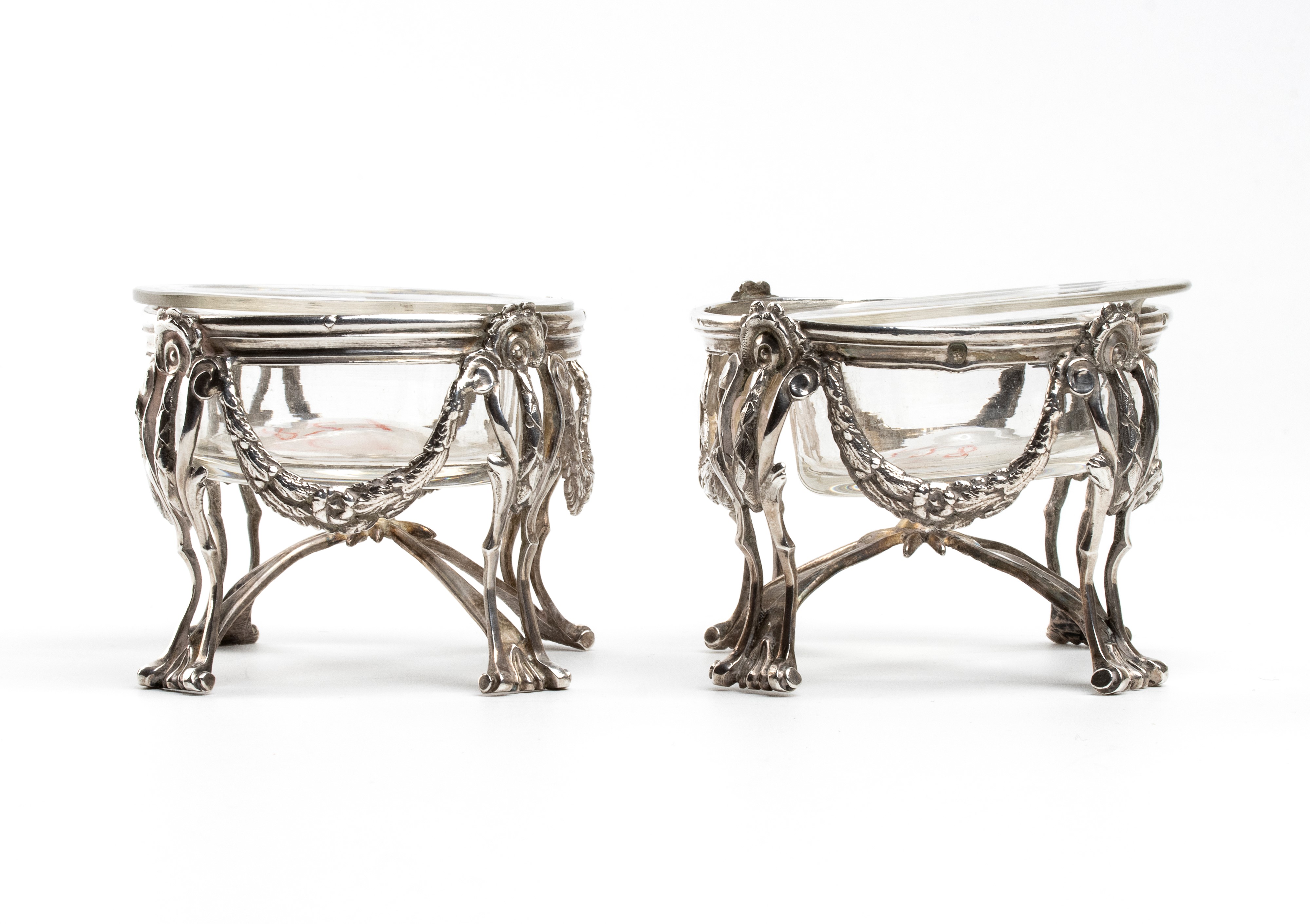 Coppia di saliere francesi in argento