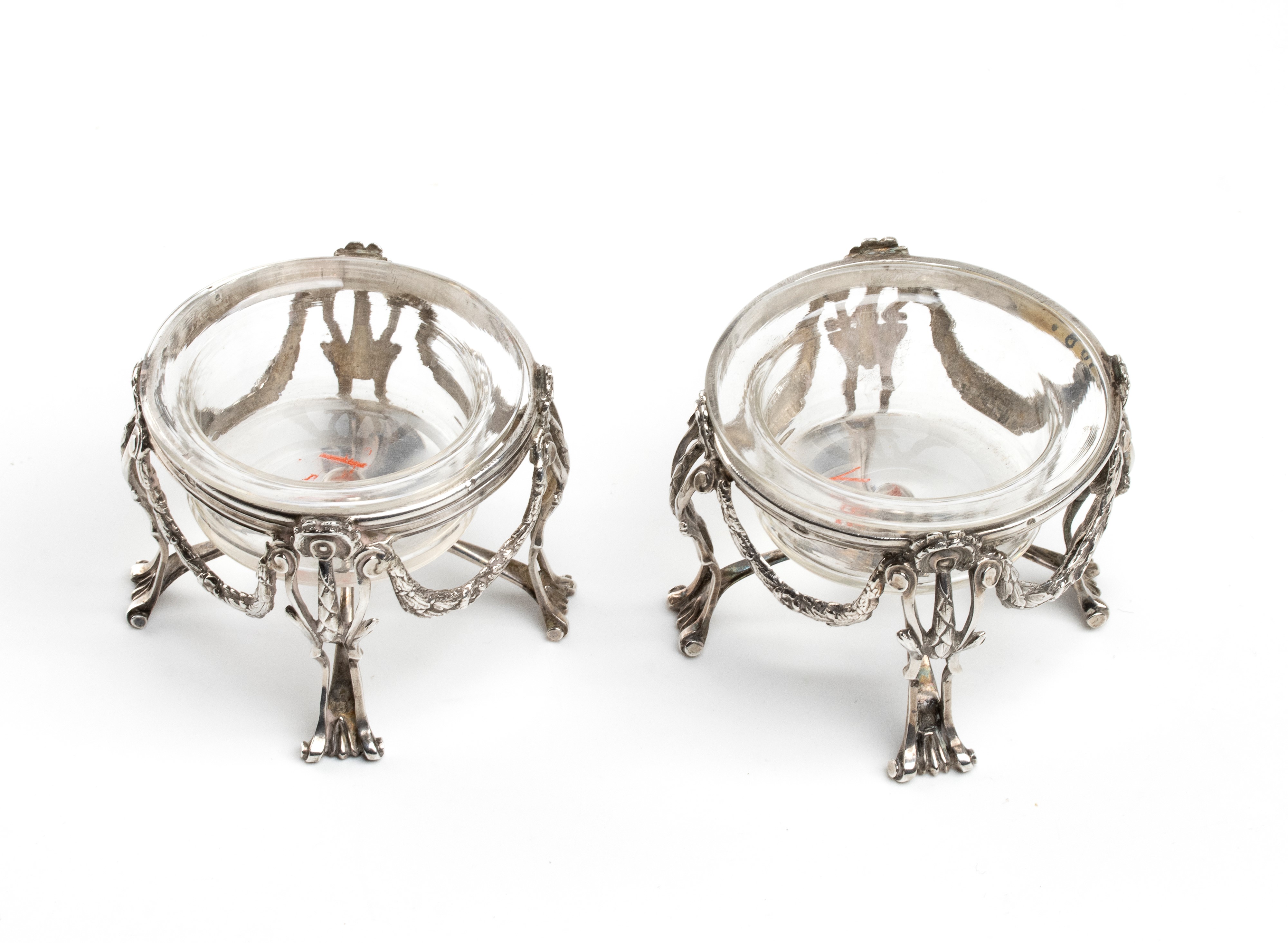 Coppia di saliere francesi in argento