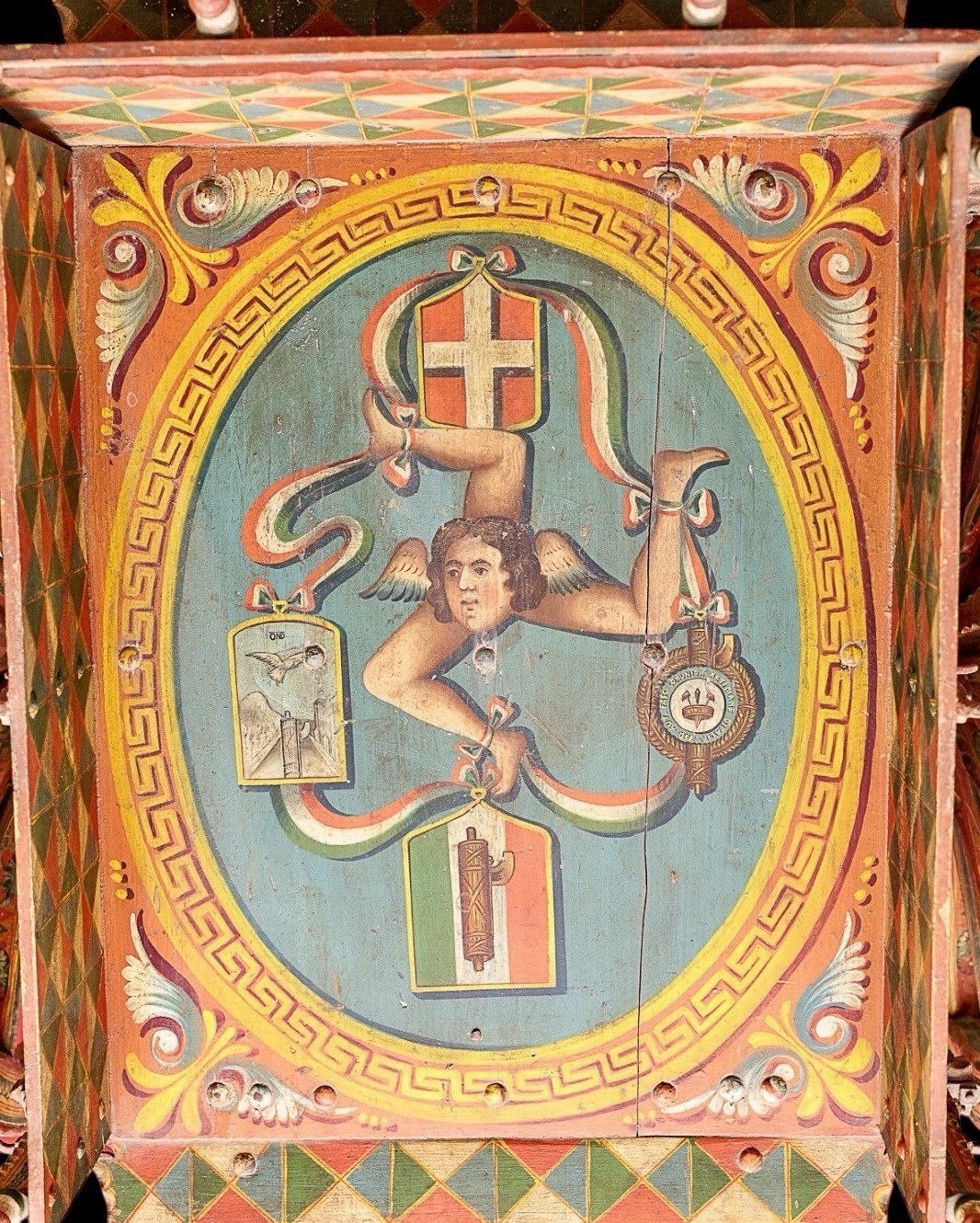 Carretto siciliano da esposizione laccato e dipinto