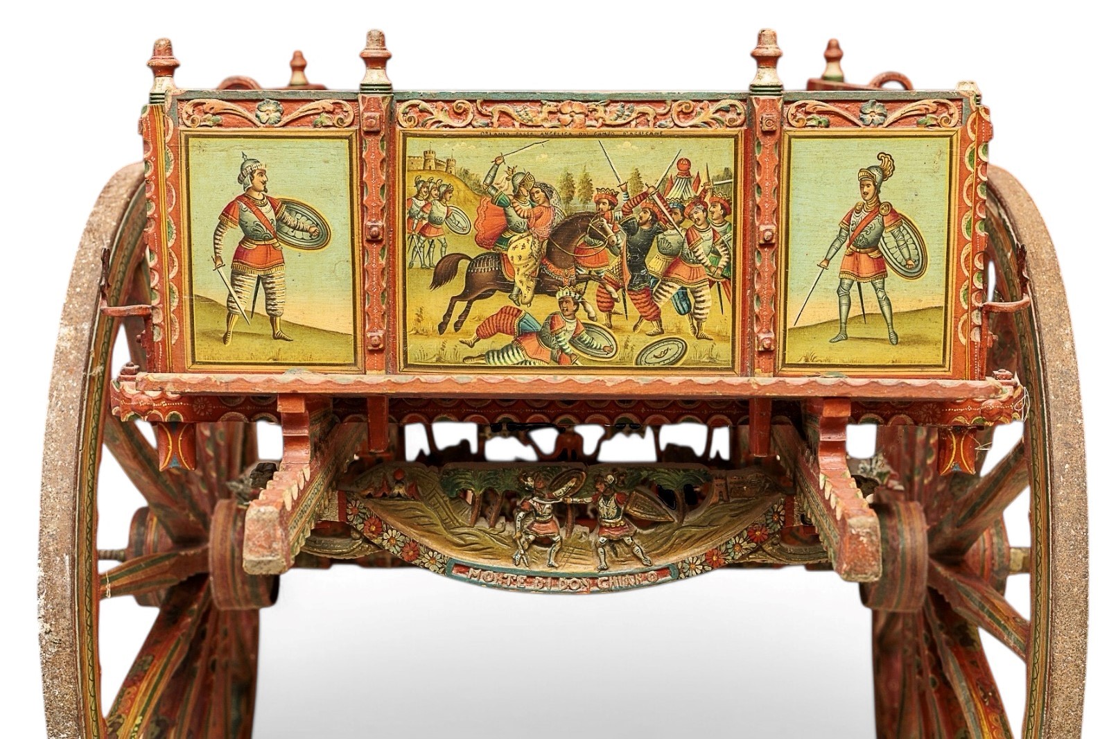 Carretto siciliano da esposizione laccato e dipinto