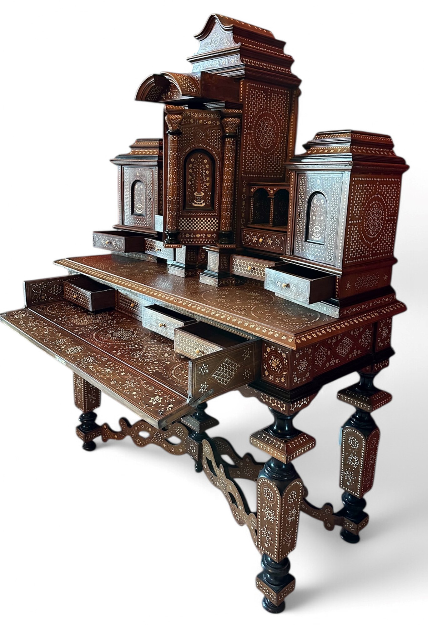 Scrittoio secrétaire marocchino intarsiato