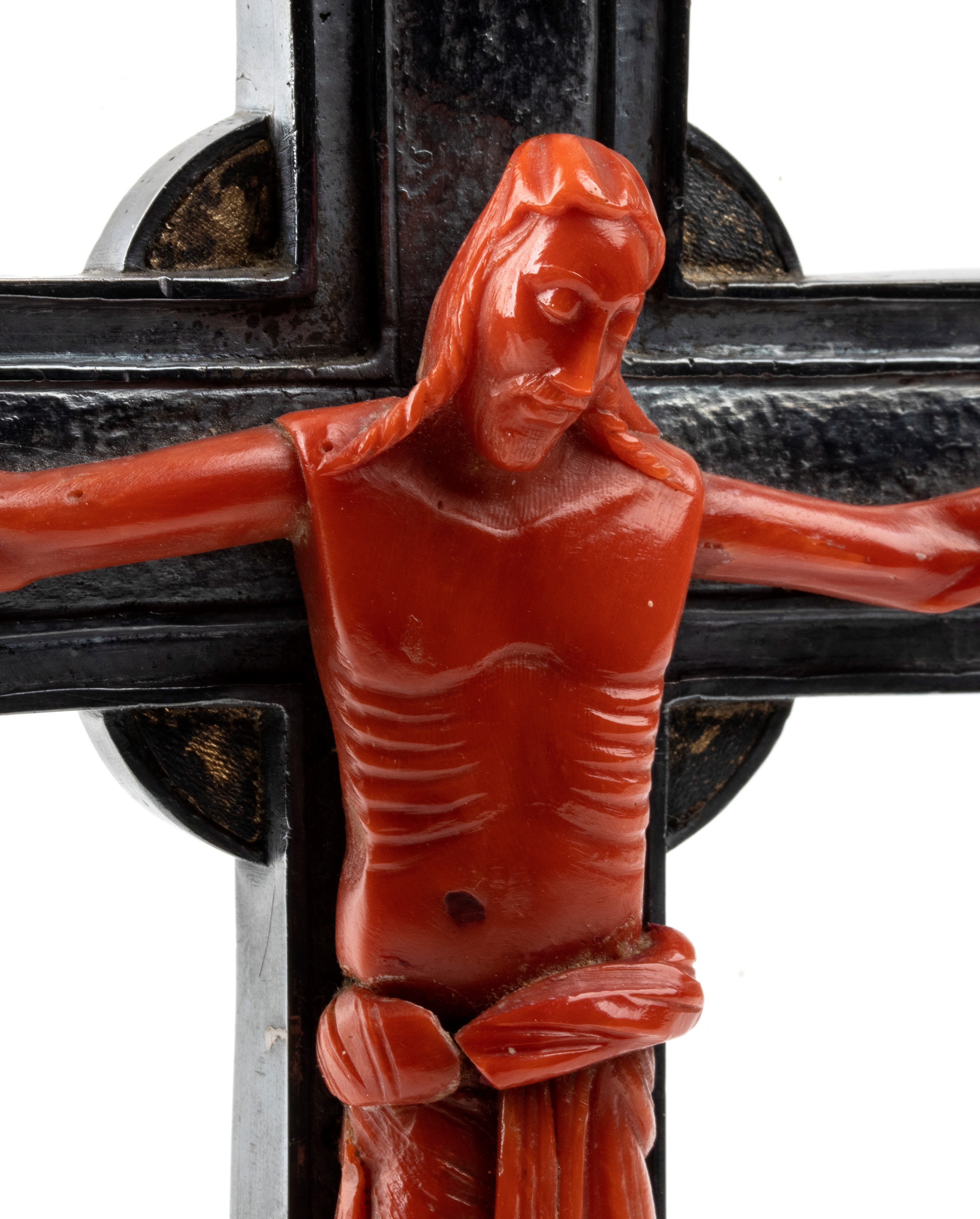 Crocifisso, Corpus Christi in corallo rosso e argento, XVIII–XIX secolo (Italia meridionale)