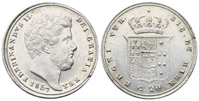 Ferdinando II di Borbone, Tarì Napoli (Regno delle Due Sicilie) 1857, argento