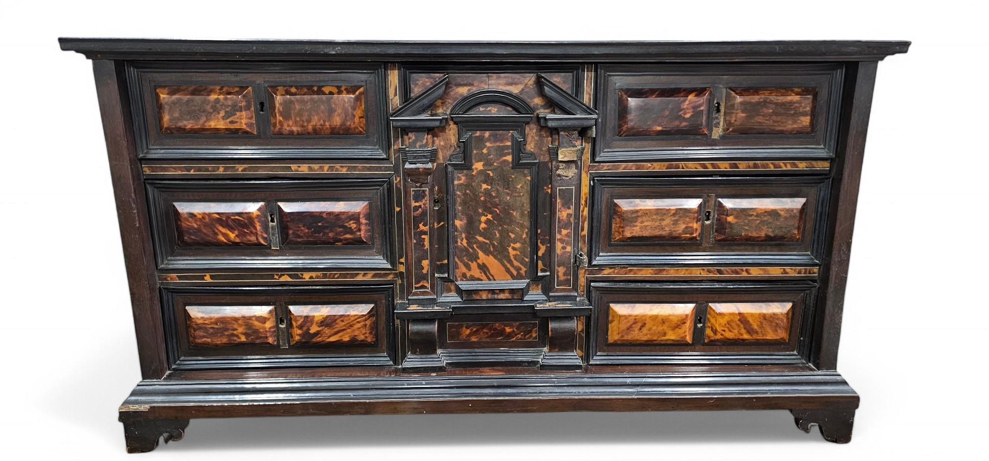 Monetiere italiano in legno ebanizzato e tartaruga