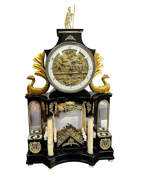 D&#246;ller in Wien - Biedermeier table clock with automaton