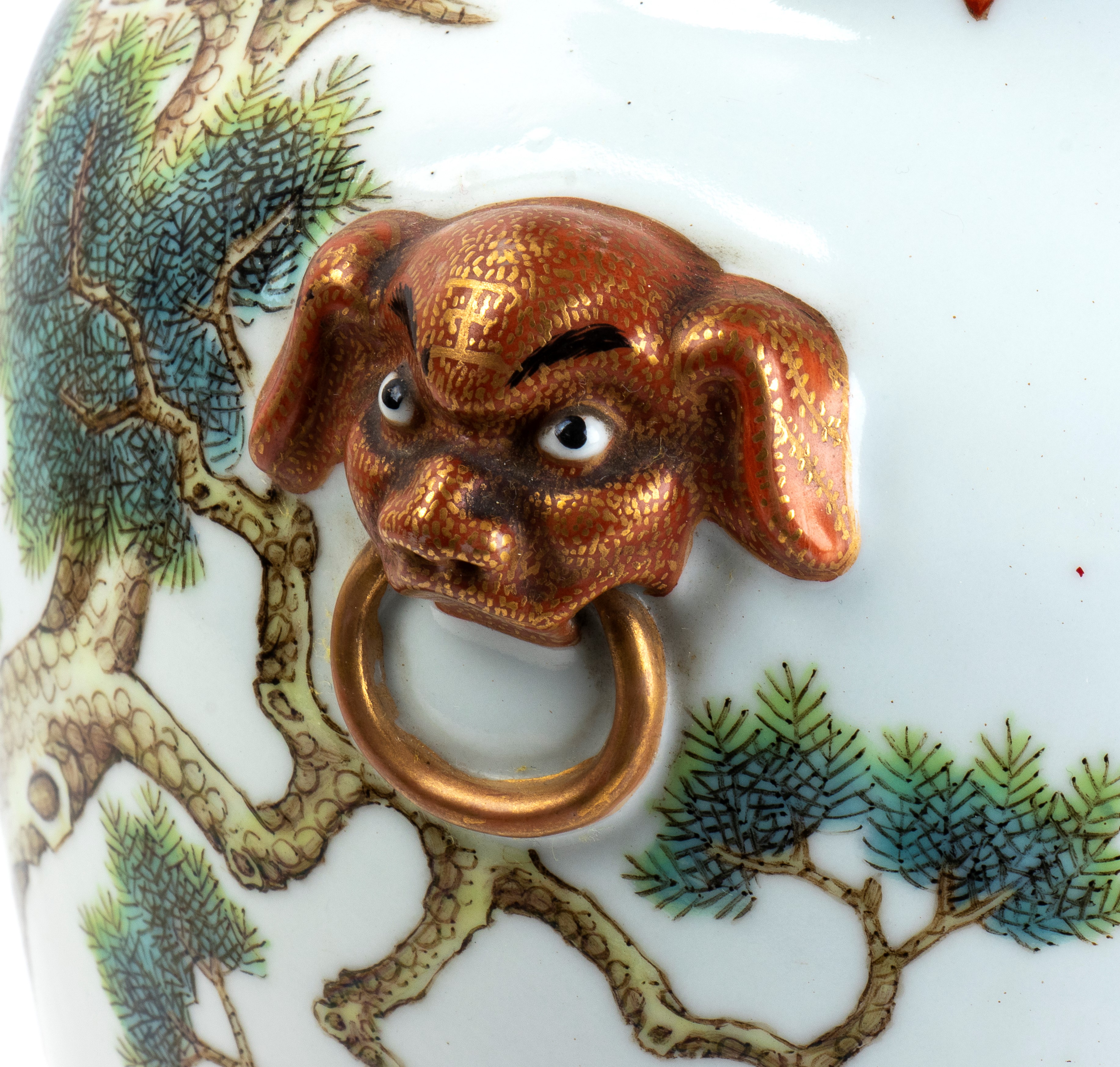 Importante vaso in porcellana policroma