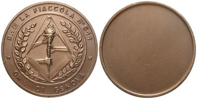 Medaglia R. L. "la Fiaccola" N° 511 Or. di Genova, Ae (37 MM)