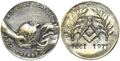 Medaglia R. L. "la Concordia" Or. di Firenze, 1971, Ag (37 MM)