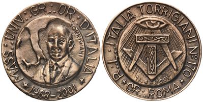 Medaglia R. L. "torrigiani" N° 170 Or. Roma, 2001, Ae (39 MM)
