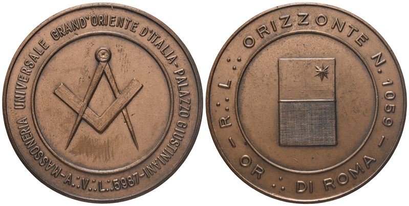 Medaglia R. L. "orizzonte" N° 1059 Or. di Roma, Ae (40,2 MM)