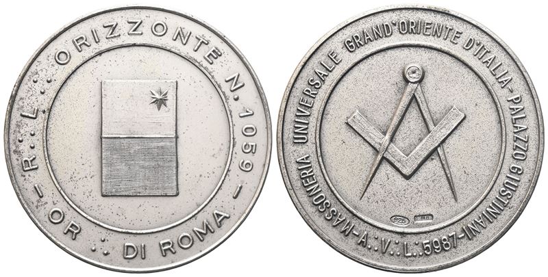 Medaglia R. L. "orizzonte" N° 1059 Or. di Roma, 1987, Ag (40,3 MM)