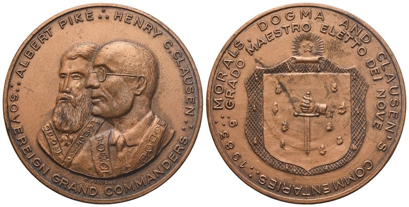 Medaglia 9° Grado Maestro Eletto dei Nove, Ae (40,4 MM)