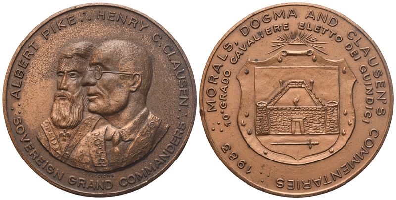 Medaglia 10° Grado Cavaliere Eletto dei Quindici, Ae (40,4 MM)