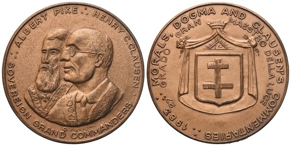 Medaglia 27° Grado Gran Maestro Della Luce, AE (40,4 mm)  - Auction MASONIC MEDALS & JEWELS From the Early 19th to the Late 20th Century - Bertolami Fine Art - Casa d'Aste