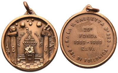 Medaglia R. L. "V. Valletta" N° 826 Or. di Follonica, Ae (40 MM)