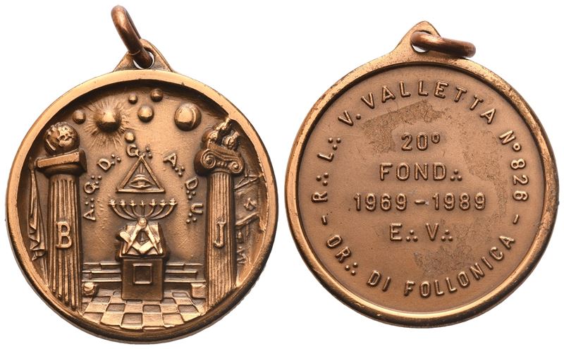 Medaglia R. L. "V. Valletta" N° 826 Or. di Follonica, Ae (40 MM)
