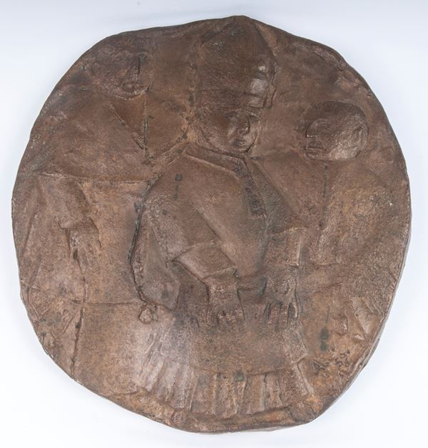 Pope and ecclesiastics, bronze casting