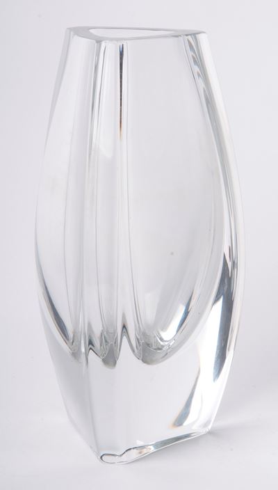 Vaso a Bulbo Triangolare in Cristallo Baccarat