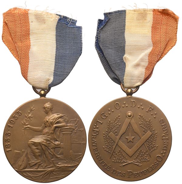 Medaglia L. "Fraternité Des Peuples" O. De Paris, 1933, AE (41 mm)