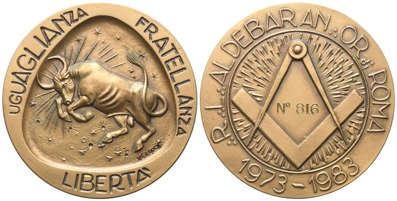 Medaglia R. L. "aldebaran" Or. di Roma, 1973 - 1983, Ae (49,8 MM)