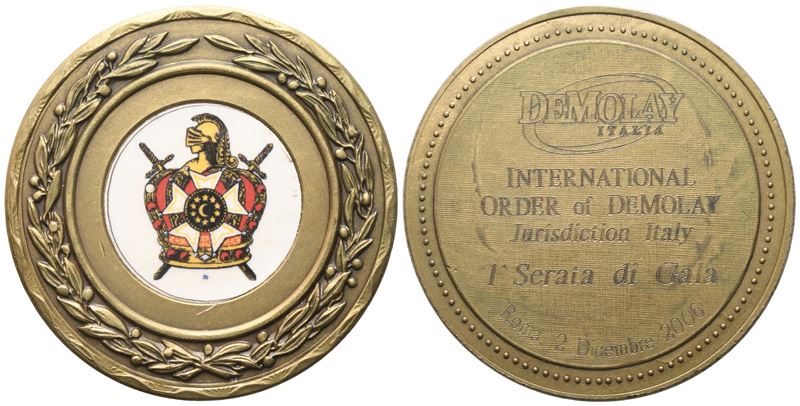 Medaglia International Order Of Demolay Jurisdition Italy, I° serata di Gala, Roma 2 dicembre 200...