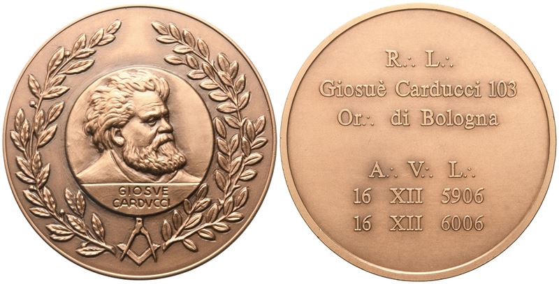 Medaglia R. L. "giosuè Carducci" 103 Or. di Bologna A. V. L. (70 MM)