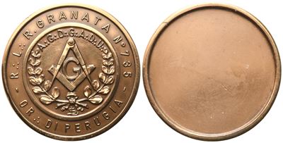 Medaglia R. L. "granata" N° 735, Or. di Perugia (51,1 MM)