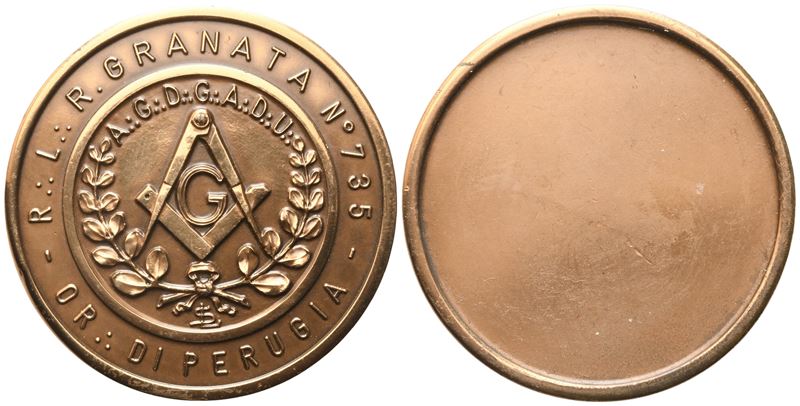 Medaglia R. L. "granata" N° 735, Or. di Perugia (51,1 MM)