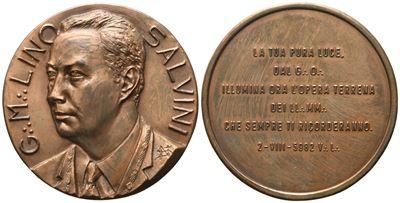 Medaglia G. M. Lino Salvini, "la Tua Pura Luce. dal G. O. Illumina Ora L'opera Terrena dei Ll. MM...