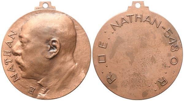 Medaglia R. L. "E. Nathan" - 548 O. R. (52,5 mm)  - Auction MASONIC MEDALS & JEWELS From the Early 19th to the Late 20th Century - Bertolami Fine Art - Casa d'Aste