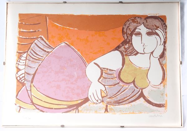 DOMENICO CANTATORE - Lying woman, multiple on paper