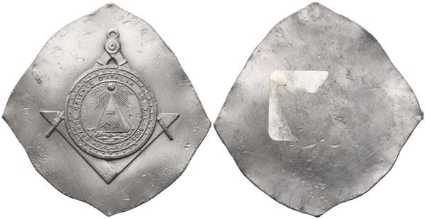 Medaglia Grande Oriente D'Italia An. V. L. 5805 (71,5 mm)  - Auction MASONIC MEDALS & JEWELS From the Early 19th to the Late 20th Century - Bertolami Fine Art - Casa d'Aste